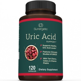Sunergetic Premium Uric Acid Support Supplement - Uric Acid Cleanse & Kidney Support - Includes Tart Cherry, Chanca Piedra, Celery Extract & Turmeric - 120 Capsules