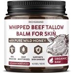RICHGRAND Beef Tallow for Skin - Whipped Tallow and Honey Balm - Grass Fed Beef Tallow for Face, Daily Moisturizer & Body Butter - Natural Non Comedogenic Skincare (4.3 oz)