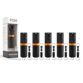 POM Premium Pepper Spray Keychain, Quick Release Access Flip Top Safety, Police Grade OC Formula with UV Marking Dye, 25 Precision Bursts, 10 Foot Effective Range, Made in USA