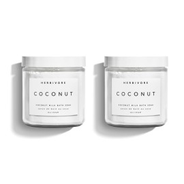 HERBIVORE Coconut Milk Bath Soak | Deeply Hydrating + Skin Softening, Soothing Light Coconut Scent, Vegan, Plant-Based, 237 mL / 8 oz (2-pack)