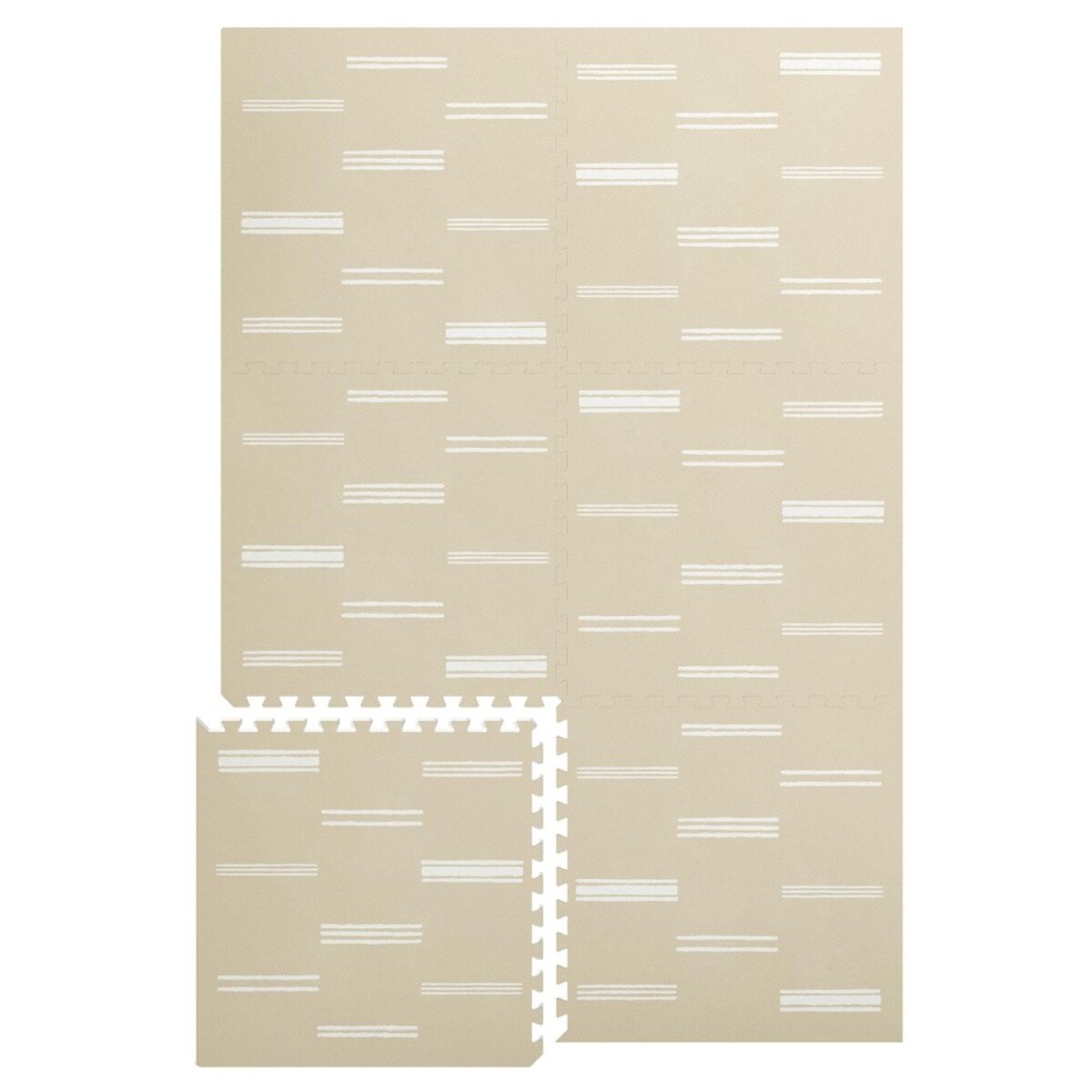 Lillefolk Baby Play Mat for Floor - 4x6ft Old White| Soft Non Toxic Premium EVA Foam Tiles for Tummy Time, Crawling & Playroom - Waterproof Interlocking Floor Mat for Babies & Toddlers (6 Tiles)