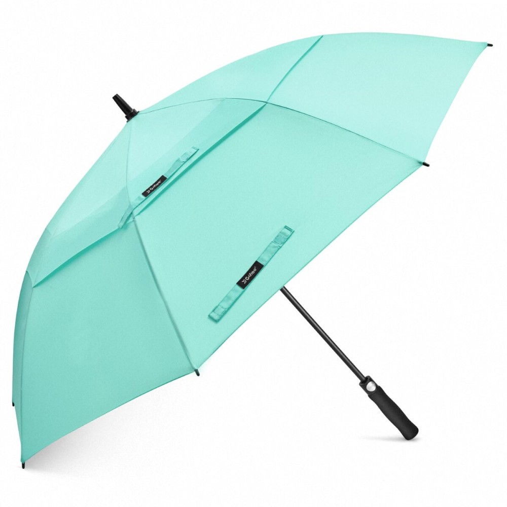 G4Free 47/54/62/68 Inch Automatic Open Golf Umbrella Oversize Extra Large Double Canopy Vented Windproof Waterproof Stick Umbrellas(Lake Blue)