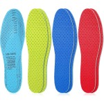 Sintege 3 Pairs Breathable Shoe Insoles Inserts Soft Cushioning Double-Layer Latex Foam Perforated Replacement Insoles for Men 7-11 Woman 2-8(Blue,Green,Red)