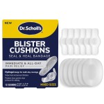 Dr. Scholls Blister Cushions Seal & Heal Bandage for Feet, Toes, Heels & Hands, 12 ct - Blister Prevention Pads, Hydrogel Technology Protects from Painful Shoe Pressure & Rubbing, Water-Resistant