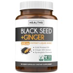 Cold-Pressed Black Seed Oil Capsules - Vegan Non-GMO Nigella Sativa Black Seed Oil Supplement with Ginger Extract for Wellness & Digestive Health Support - Gingerol & Thymoquinone-Rich (1 Month)