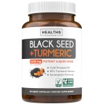 Cold-Pressed Black Seed Oil Capsules - Vegan Non-GMO Nigella Sativa Black Seed Oil Supplement with Turmeric Extract for Comfort Mobility & Immune Support - Curcuminoid & Thymoquinone-Rich (1 Month)