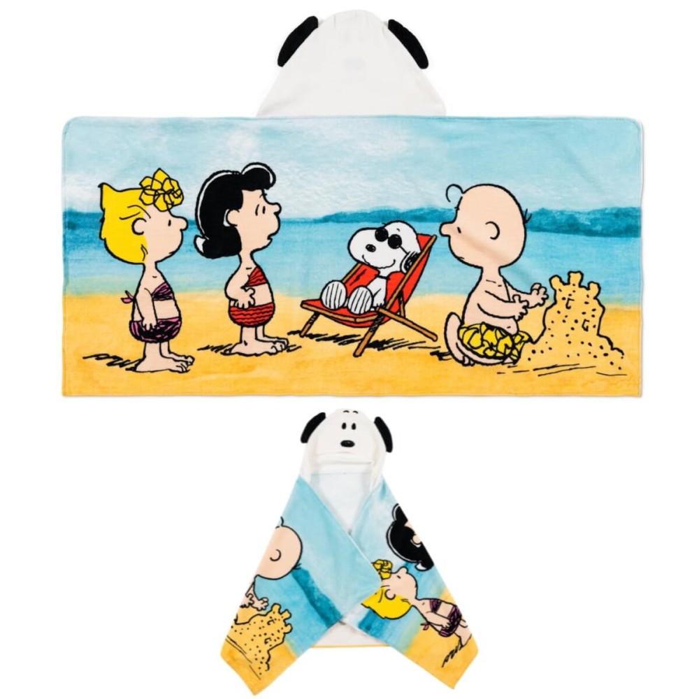 Peanuts Snoopy Kids Super Soft Bath/Pool/Beach Soft Cotton Terry Hooded Towel Wrap, 24 in x 50 in, (Officially Licensed Product) by Franco