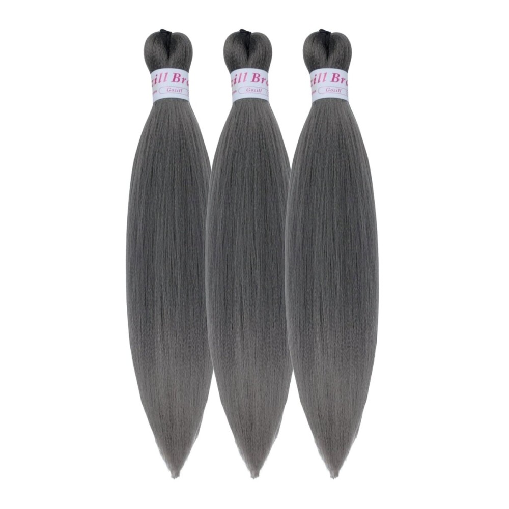 Grey Braiding Hair Pre Stretched 16 Inch Braiding Hair Short Synthetic Box Braids Hair for Braiding