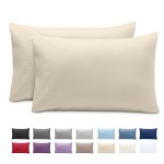 Bare Home Microfiber Pillow Cases - Toddler Size Set of 2 Cooling Pillowcases Double Brushed Sand Pack Easy Care (Toddler Pillowcase 2, Sand)