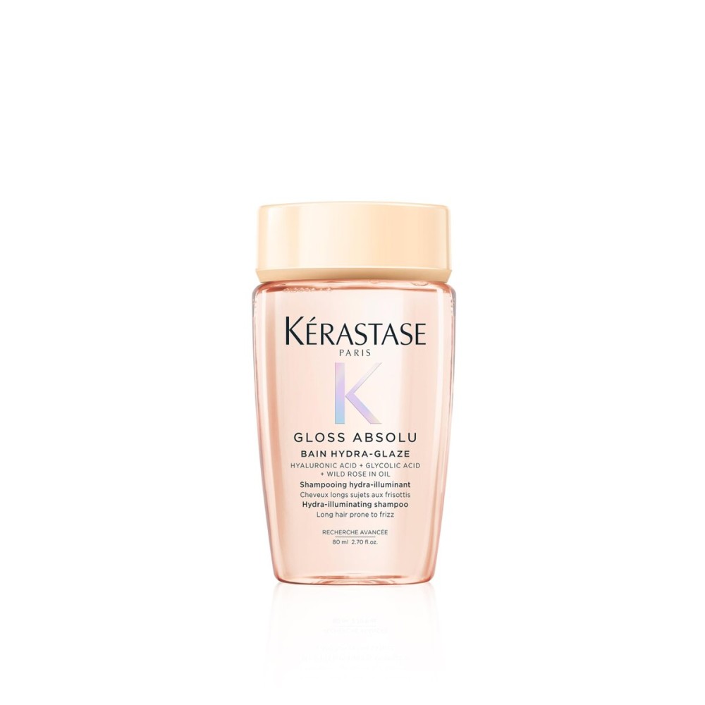 Kerastase Gloss Absolu High-Shine Anti-Frizz Shampoo - Cleanses & Reveals Ultimate Shine, For Glossy & Bouncy Hair, 2.5 Fl Oz, Travel Size