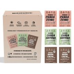Renude Variety Pack - Mushroom Matcha, Coffee & Hot Chocolate, Cacao Powder, Natural Vegan Superfoods, Coffee Alternative with Chaga & Reishi - 2 Chagaccino, 2 Chaga Matcha, 2 Reishi Cacao (6 Count)