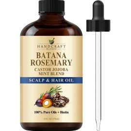Batana & Rosemary Hair Growth Oil 2oz - Scalp Treatment & Strengthening for Growth & Loss, Thinning, Dry Scalp, Split Ends - Natural Hair Oil for Women & Men - Intensive Repair & Nourishing Formula