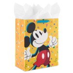 Birthday Hallmark Disney 13 Large Gift Bag with Tissue Paper (Mickey Mouse, Yellow), Kids, Adults, Fans