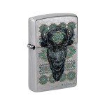 Zippo Buck Wear Southwest Bison Design Street Chrome Pocket Lighter