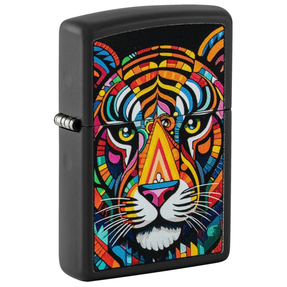 Zippo Tiger Stripes Design Black Matte Pocket Lighter