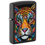 Zippo Tiger Stripes Design Black Matte Pocket Lighter
