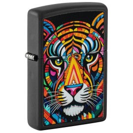 Zippo Tiger Stripes Design Black Matte Pocket Lighter