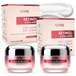 Azure Cosmetics Retinol & Collagen Moisturizer For Face - Dermatologist Tested, Anti-Aging - Skin Tightening, Fine Lines and Wrinkles Treatment Face Cream - Korean Skin Care - All Skin Type - 2 Pack