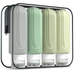 Mrsdry Travel Bottles for Toiletries, Large 6oz Oversize Containers, BPA Free Leak Proof Tubs Refillable Liquid Traveler Accessories with Toiletry Bag for Cometic Shampoo and Lotion Soap (4 Pack)