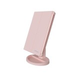 Infitrans Trifold Makeup Mirror Vanity Mirror with Lights,1X 2X 3X Magnification,Touch Screen,180 Adjustable Rotation,Portable Travel Bathroom Cosmetic Mirror