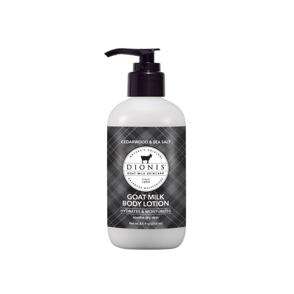 Dionis Goat Milk Skincare Body Lotion - Scented Full Size Bottle with Pump - Vitamins & Minerals Moisturize & Hydrate Dry Skin - Creamy Cruelty Free, Paraben Free Formula, 8.5 oz, Cedarwood & Sea Salt