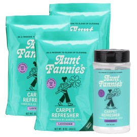 Aunt Fannie\'s Carpet Bundle, Includes One 16 oz Carpet Refresher Shaker and Three Refills, Lavender Scent, Pack of 4