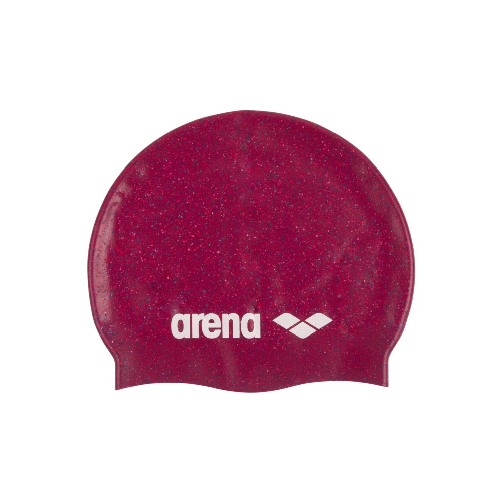 Arena Classic Unisex Recycled Silicone Swim Cap for Women and Men, Intensive Training and Racing Comfortable Long Hair Swimming Hat, Ruby/Multi