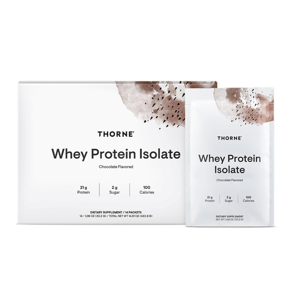 THORNE - Whey Protein Isolate - 21 Grams of Easy-to-Digest Whey Protein Powder - NSF Certified for Sport - Chocolate - 14.79 Ounces - 14 Packets