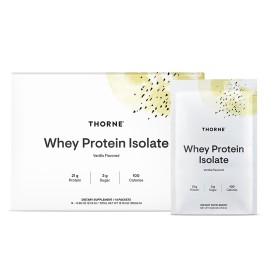 THORNE - Whey Protein Isolate - 21 Grams of Easy-to-Digest Whey Protein Powder - NSF Certified for Sport - Vanilla - 13.79 Ounces - 14 Packets