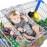 Binxy Baby Shopping Cart Hammock - Infant Seat for Grocery Carts - Holds Car Seats Securely - Compatible with Select 4-Seater Wagons (20-24 Wide) - Supports Up to 50 lbs - Heritage Blue