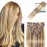 LORIEN Clip in Hair Extensions Real Human Hair, Remy Human Hair Extensions Clip ins for Women, 100% Natural Human Hair, Double Weftm, 16inch 90g 8Pcs, 16/22 Light Blonde to Golden Blonde
