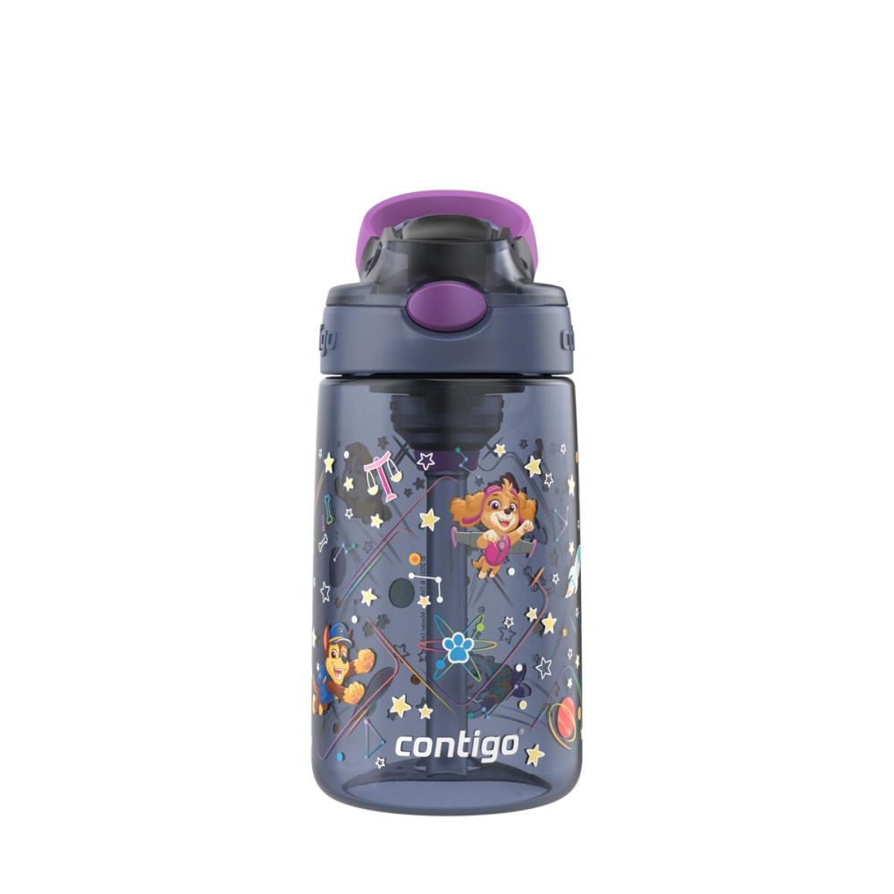 Contigo Aubrey Paw Patrol Leak-Proof Spill-Proof Water Bottle with Autospout, 14oz, Paw Patrol Space Zodiac, Purple