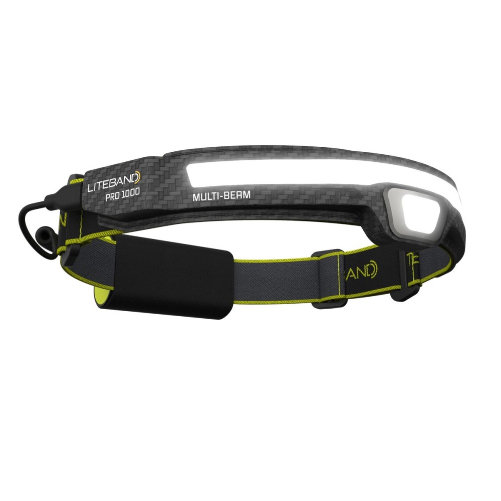 OPTIMAL VENTURES LED Headlamp, Liteband PRO 1000 Lumen Super Bright Head Lamp, Powerful Battery Powered Tactical Headlamps, Camping, Running, Hard Hat Light, Best Rated Forehead Flashlight, Carbon