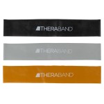 THERABAND Professional Resistance Band Loops Durable Resistance for Strength and Flexibility Exercises, Pilates, Yoga, Stretching, and Physical Therapy, 18 Continuous Loops (Black, Silver, Gold)