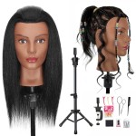 18 Mannequin Head Human Hair with 100% Real Hair Opini Human Hair Mannequin Doll Head for Hairdresser Practice Braiding Hairstyling with Adjustable Tripod Stand and Tools (18 Inch- Tripod Set)