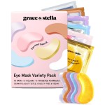 grace & stella Under Eye Mask Variety Pack - 18 Pairs of Under Eye Patches for Dark Circles - With 6 Colors (3 Pairs/Color) - Gel Masks Puffy Eyes for Women, Vegan Cruelty Free Christmas Gifts for Mom