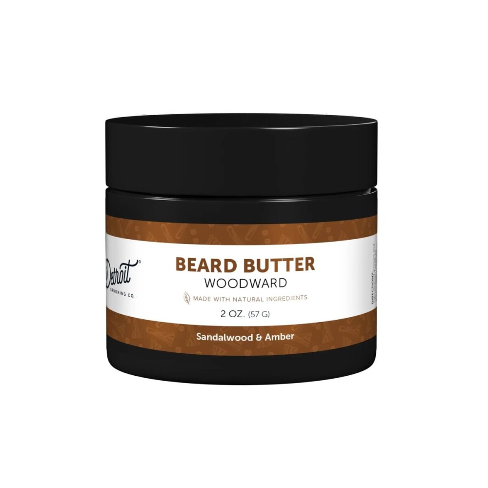 Detroit Grooming Co. Beard Butter for Men | Softens, Thickens & Hydrates with Safflower Oil & Shea Butter | Woodward Scent, 2oz