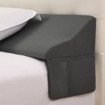 Vekkia Queen Bed Wedge Pillow for Headboard Gap Filler(0-7),High-Density Foam,Prevents Pillows & Items from Falling,Ergonomic Design,Large Storage Pockets, Removable&Washable Cover,Gray,60\'\'x7\'\'x11\'\'