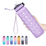 Hyeta 32 oz Water Bottles with Times to Drink and Straw, Motivational Water Bottle with Time Marker, Leakproof, Drinking Sports Water Bottle for Fitness, Gym and Outdoor