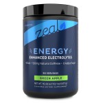 Zeal Electrolyte Powder - 90 Servings | Keto Electrolytes Powder | Zero Sugar, BCAAs, B-Vitamins | Potassium, Zinc, Magnesium | Hydration Powder Recovery Drink | Green Apple