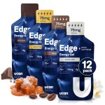 UCAN Edge Energy Gel Shots, Caffeine Variety Pack (12, 2 Ounce Packets) for Running, Training, Workouts, Fitness, Cycling, Crossfit | Sugar-Free, Vegan, & Keto Friendly Energy