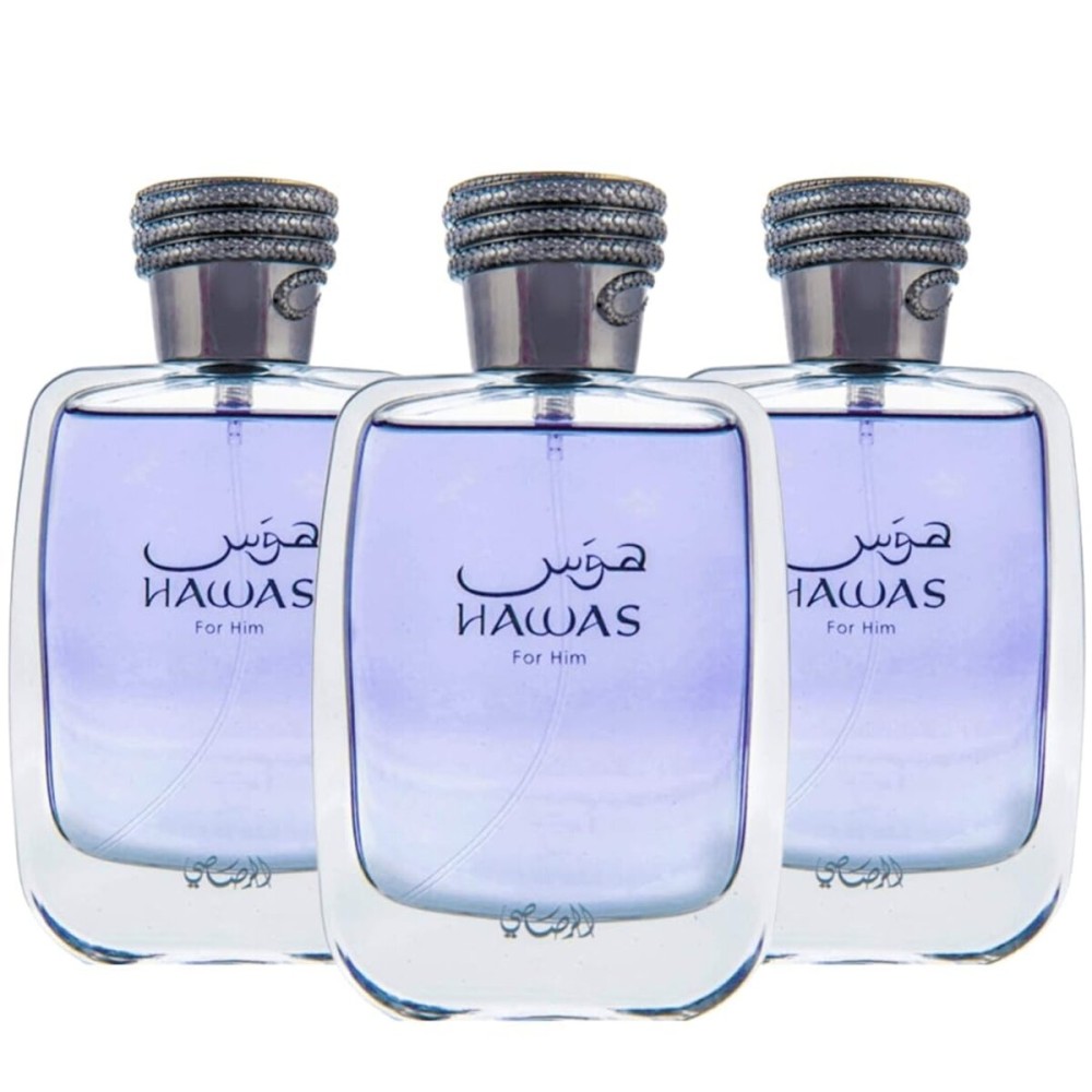 RASASI Hawas For Him EDP Spray 100ML (3.4 OZ) Long Lasting and Luxurious Scents for Men. (PACK OF 3)