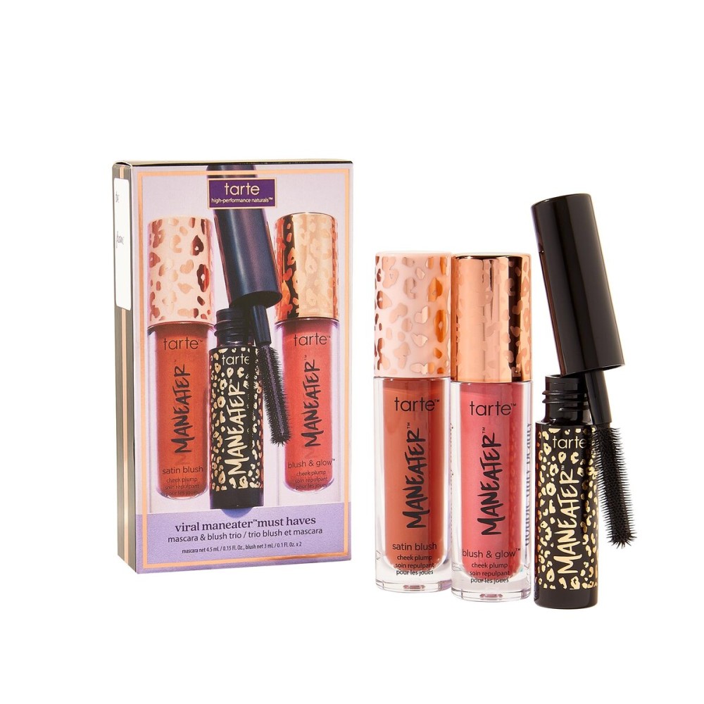 tarte viral maneater must haves mascara & blush trio - berry & cinnamon - travel size