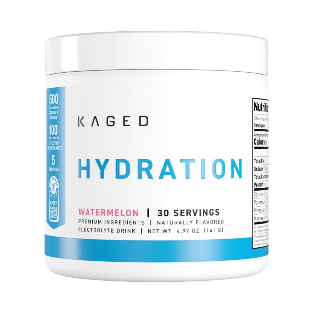Kaged Hydration Electrolytes Powder | Watermelon | Hydra-Charge Sports Drink Mix | Pre, Post, Intra Workout | Low Carb, Vegan, Gluten Free | Supplements for Men & Women | 30 Servings