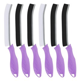 TQRR Hard Bristle Crevice Cleaning Brush-Thin Gap Scrub Brush, Small Cleaning Brush, Grout Brush, Kitchen Brush, Cleaning Tools for Toilet, Bathroom, Sink, Home, Household, Window (6, Purple)
