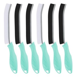TQRR Hard Bristle Crevice Cleaning Brush-Thin Gap Scrub Brush, Small Cleaning Brush, Grout Brush, Kitchen Brush, Cleaning Tools for Toilet, Bathroom, Sink, Home, Household, Window (6, Mint)