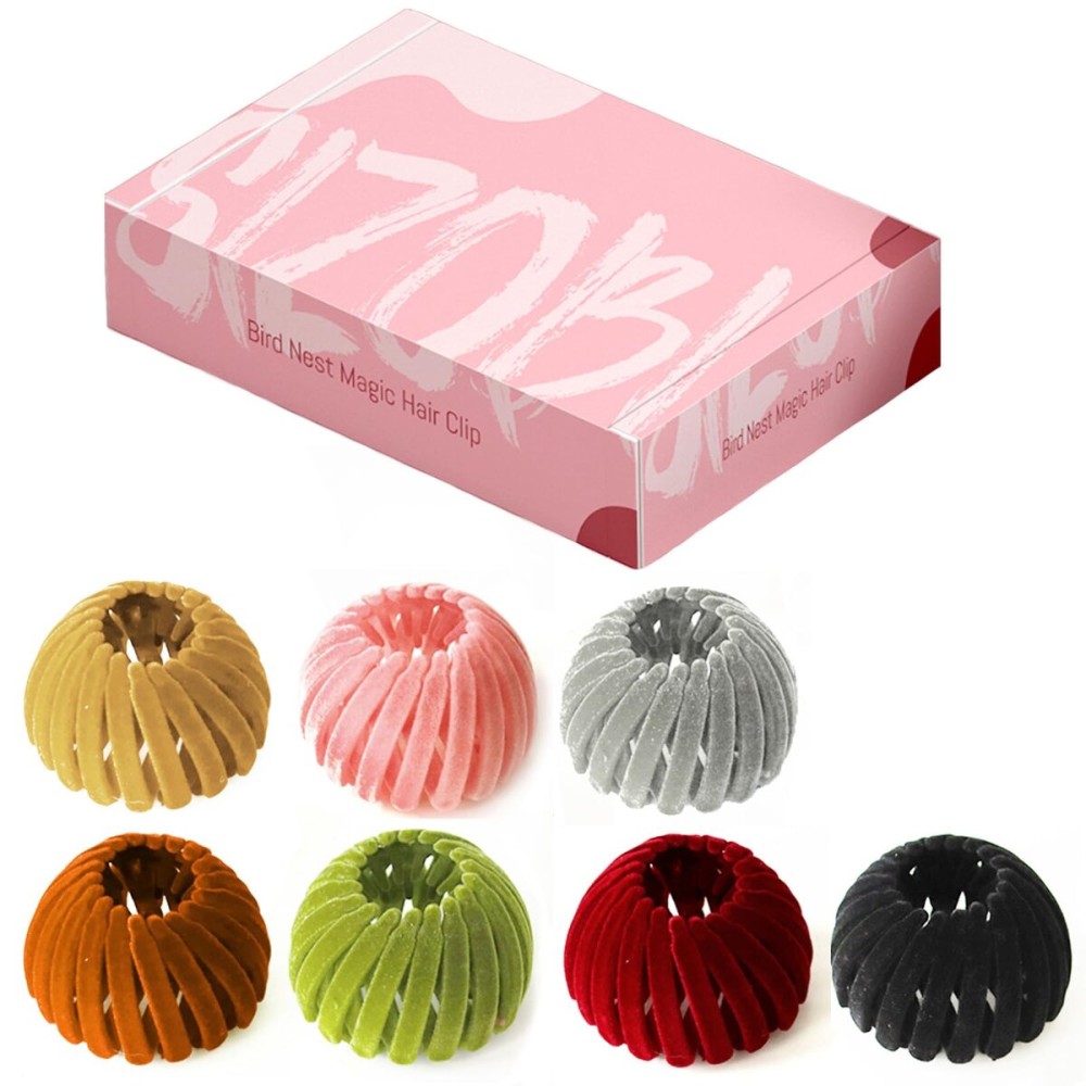 Gift Box Set-7PCS Bird Nest Magic Hair Clip with 7 Colors