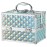 RENESSA Makeup Train Case Portable Makeup Case Organizer Cosmetic Box Make Up Box Makeup Organizer Cosmetic Storage Cases with Locking Nail Kit Organizer Travel Case Shiny Blue