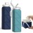 BEAUTAIL Collapsible Water Bottles 20.6oz 2 Pack, Silicone Foldable Portable Water Bottle, BPA-Free, Leakproof Reusable for Travel Camping Hiking Cycling Yoga Sports Outdoor (Blue+DarkBlue)
