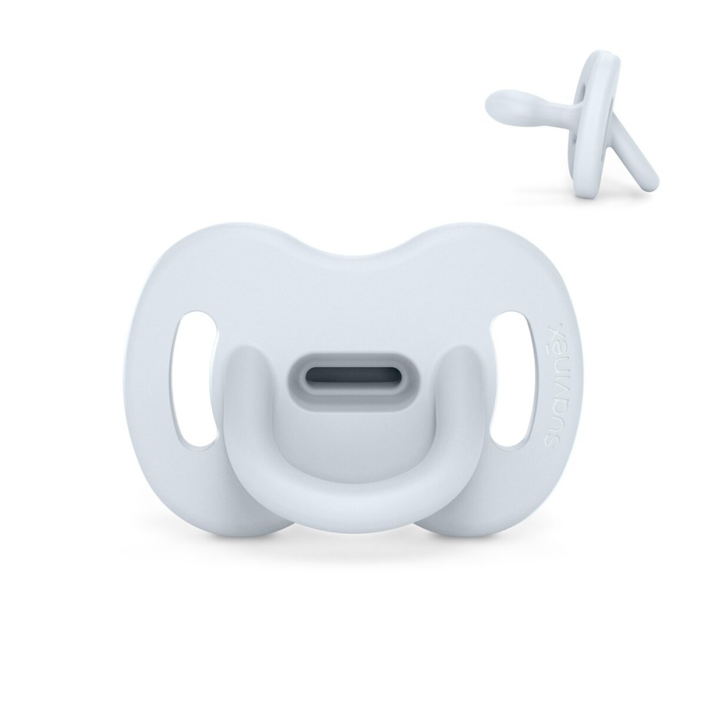 Color Essence SX PRO Silicone Baby Pacifier 1Pk, Made with 100% Soft Silicone, Baby Essentials Perfect for Breastfeeding Babies, Designed in Spain, 6-18 Mths, Blue